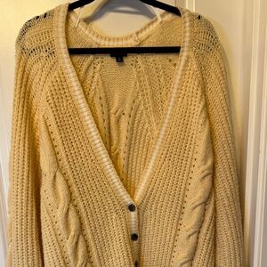 Torrid Cream Cable Knit Button-Front Cardigan with Pockets – Size 4 (4X)